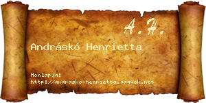 Andráskó Henrietta névjegykártya