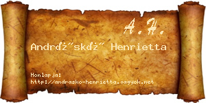 Andráskó Henrietta névjegykártya