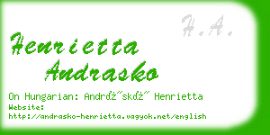henrietta andrasko business card